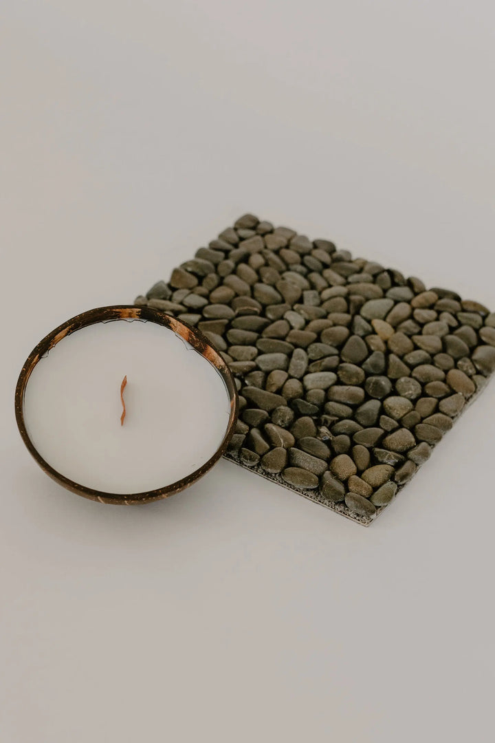 Gift Set - Stone Mat & Coconut Candle Bumble and Birdie NZ